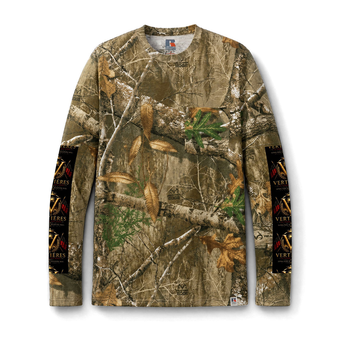1804-Camo Long Sleeve Tee — 'Vertières' Battle Graphic Pocket Shirt by AGITAYITI.