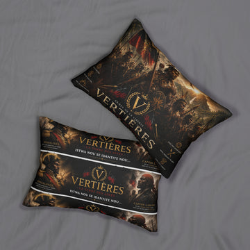 Vertières Battle Scene Lumbar Pillow — Haitian Revolution Tribute by AGITAYITI.