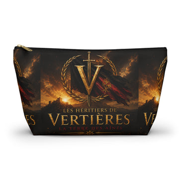 Accessory Pouch — Les Héritiers de Vertières Emblem Makeup Bag. By AGITAYITI.