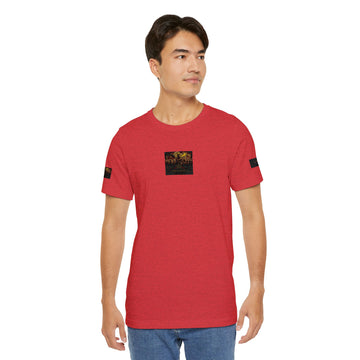 Vertiere-Ind. Autumn Forest Patch Tee - Small Chest & Sleeve Nature Graphic T-Shirt by AGITAYITI.