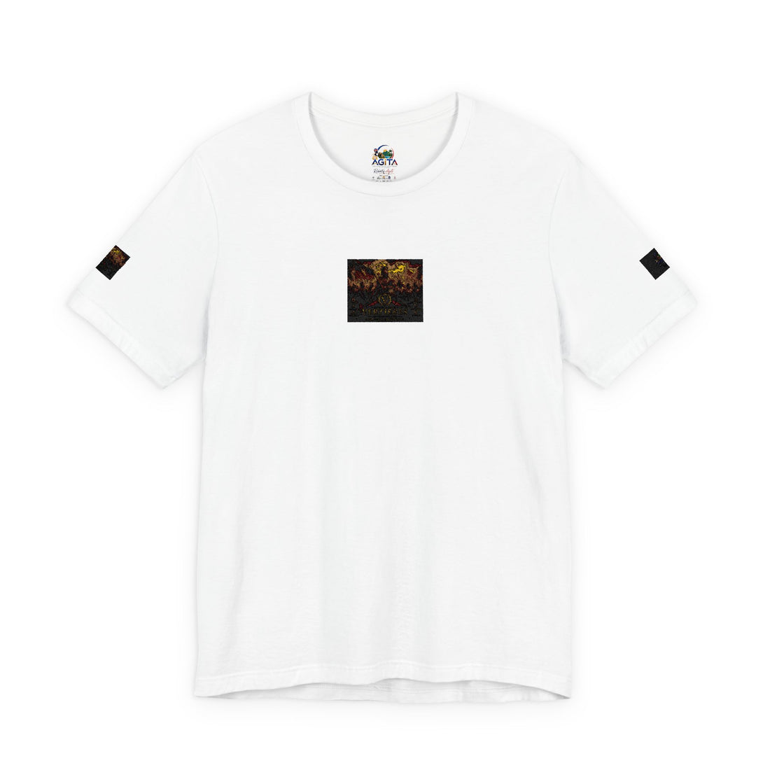 Vertiere-Ind. Autumn Forest Patch Tee - Small Chest & Sleeve Nature Graphic T-Shirt by AGITAYITI.
