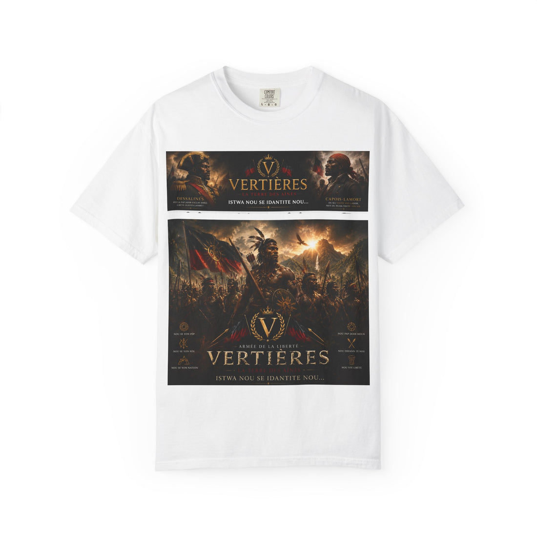 Vertieres Battle Scene T-Shirt — Historical War Art Tee by AGITAYITI.