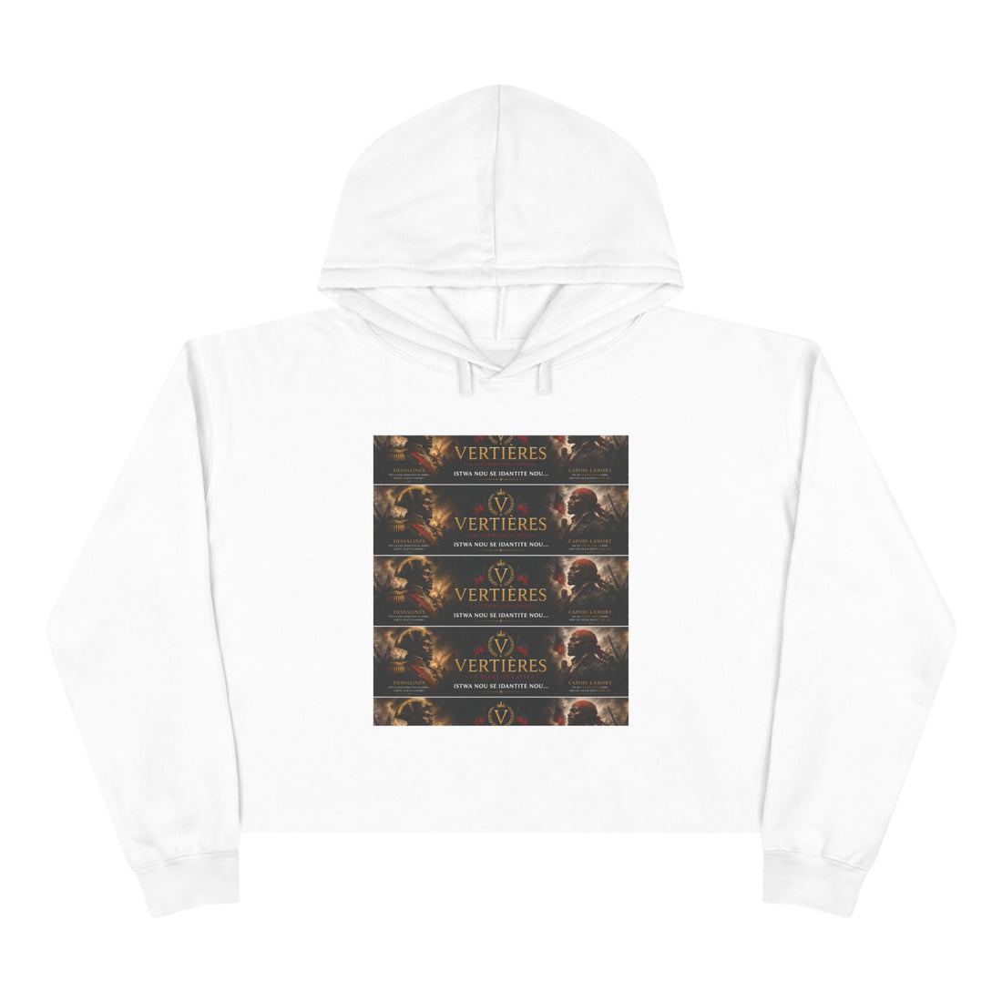 Vertieres Battle Crop Hoodie — Vintage Napoleonic War Graphic by AGITAYITI