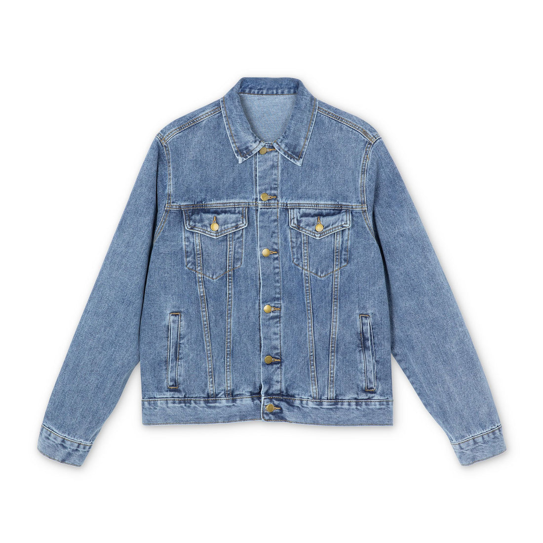 Denim Jacket — Vertières Crest Back Patch Denim Jacket by AGITAYITI.