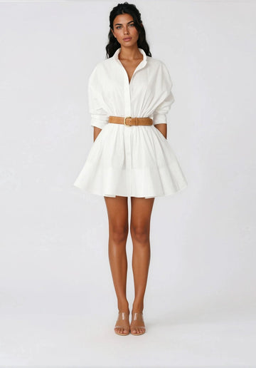 Hattie Shirt Dress – White